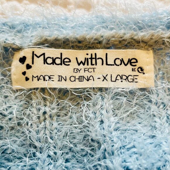 Tillys Full Circle Trends Made With Love Tie Front Cardigan Blue (XL) New w/Tag - Picture 6 of 11